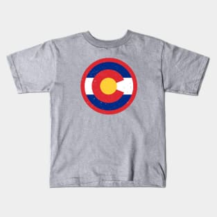 Retro Colorado State Flag // Vintage Colorado Grunge Emblem Kids T-Shirt